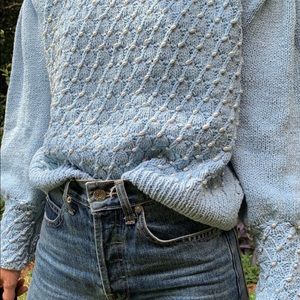 Baby blue pearled sweater